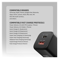 AXAGON ACU-PQ100, GaN nabíječka do sítě 100W, USB-A + USB-C, PD3.0/PPS/QC4+/SFC2.0/Apple, černá