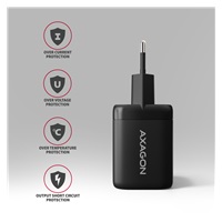 AXAGON ACU-PQ100, GaN nabíječka do sítě 100W, USB-A + USB-C, PD3.0/PPS/QC4+/SFC2.0/Apple, černá