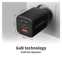 AXAGON ACU-PQ100, GaN nabíječka do sítě 100W, USB-A + USB-C, PD3.0/PPS/QC4+/SFC2.0/Apple, černá
