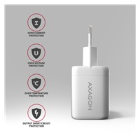 AXAGON ACU-PQ100W, GaN nabíječka do sítě 100W, USB-A + USB-C, PD3.0/PPS/QC4+/SFC2.0/Apple, bílá
