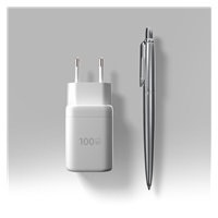 AXAGON ACU-PQ100W, GaN nabíječka do sítě 100W, USB-A + USB-C, PD3.0/PPS/QC4+/SFC2.0/Apple, bílá