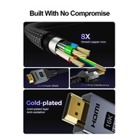 PremiumCord Kabel Ultra HD HDMI 2.2 16K@60Hz, 8K@240Hz, 4K@480Hz, pozlacený, 1m