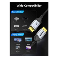 PremiumCord Kabel DisplayPort 1.4 8K optický M/M, pozlacený, 10m