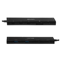 Club3D hub USB-C, 12-in-1 hub s 3xHDMI, 1xUSB-C PD, 2x USB-C, 2xUSB, 1x3.5mm jack, RJ45, microSD/SD, 100W, 1m kabel