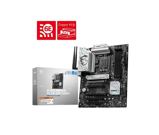 MSI MB Sc LGA1700 B760 GAMING PLUS WIFI DDR4, Intel B760, 4xDDR4, 1xDP, 1xHDMI, WI-FI, ATX