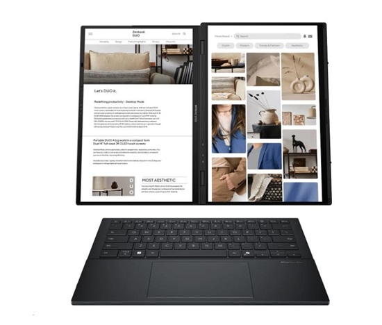 ASUS NTB Zenbook DUO (UX8406CA-OLED521WZ),Ultra 9 285H, 14" 1920x1200, 32GB, 1TB SSD,Intel Graphics, W11 Home, Gray