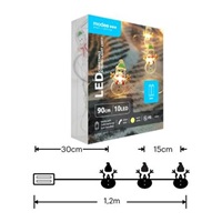 Modee ML-C3017 10LED 90cm sněhulák vánoční řetěz nano, 2xAA teplá IP20 (Baterie nejsou součástí balení)