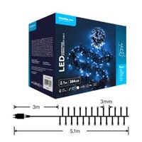 Modee ML-C2017 384LED 2,1m vánoční řetěz , studená 8 programů IP44