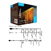 Modee ML-C2020 200LED 4m x 0,7m vánoční řetěz rampouchy, teplá 8 programů IP44