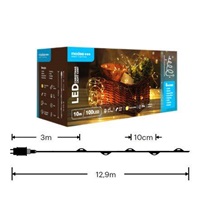 Modee ML-C2007 100LED 10m nano vánoční řetěz, teplá 8 programů IP44