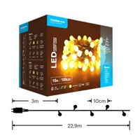Modee ML-C2009 100LED 10m vánoční řetěz kuličky, teplá 8 programů IP44