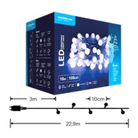 Modee ML-C2010 100LED 10m vánoční řetěz kuličky, studená 8 programů IP44