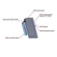 VERBATIM externí SSD 512GB Metal Pocket SSD, USB-C, Modrá