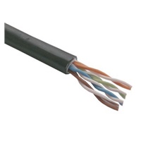 UTP kabel PlanetElite, Cat5E, drát, dvojitý venkovní PE+PVC, Dca, černý, 305m, cívka