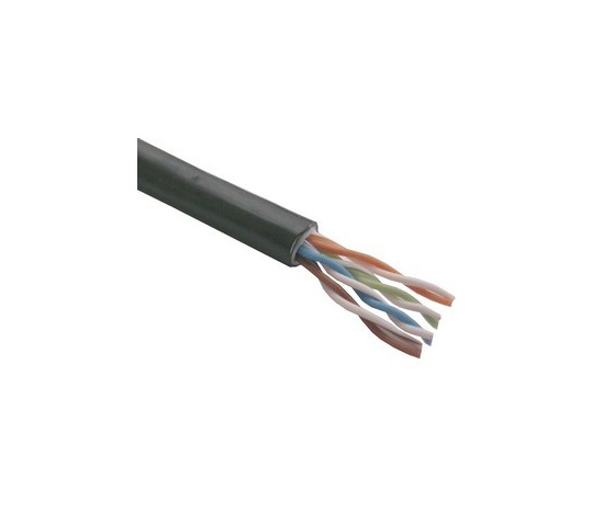 UTP kabel PlanetElite, Cat5E, drát, dvojitý venkovní PE+PVC, Dca, černý, 305m, cívka