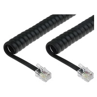 Telefonní šňůra kroucená - 2xRJ10 4p4c, 4m, černá