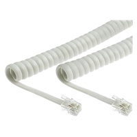 Telefonní šňůra kroucená - 2xRJ10 4p4c, 4m, bílá