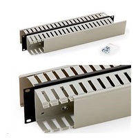 TRITON 19" vyvazovací panel 2U oboustranná plastová lišta, šedá-černá