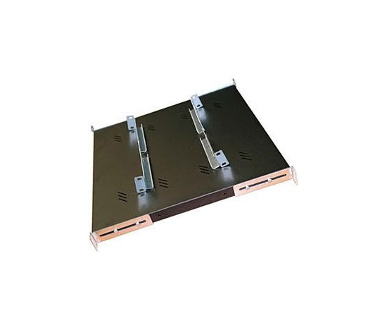 TRITON Police s perforací 19", 1U/650mm, nosnost 80kg, černá