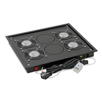 TRITON Ventilační jednotka horní (spodní), 4 ventilátory-230V/60W, termostat, černá