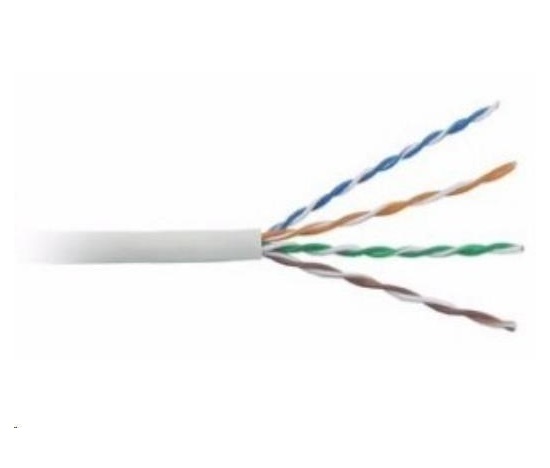 BAZAR - UTP kabel LYNX, Cat5E, drát, PVC, šedý, 305m - poškozený obal