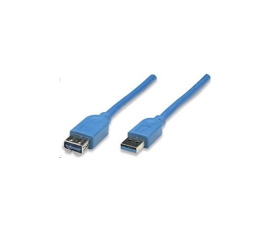 MANHATTAN Kabel USB 3.0 A-A prodlužovací 2m, modrý