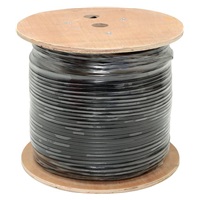 FTP kabel LYNX Cat5E, drát, dvojitý venkovní PE+PVC, černý, 305m cívka