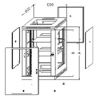 TRITON Dveře 42U sklo,š: 800mm,vč.kování RAL7035