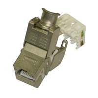 Keystone Cat6A, STP, samozařezávací se zaklapnutím, stříbrný