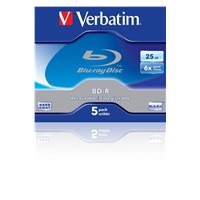 VERBATIM BD-R SL(5-pack)Blu-Ray/Jewel/6x/25GB