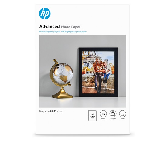 HP Advanced Glossy Photo Paper-25 sht/A4/210 x 297 mm, 250 g/m2, Q5456A