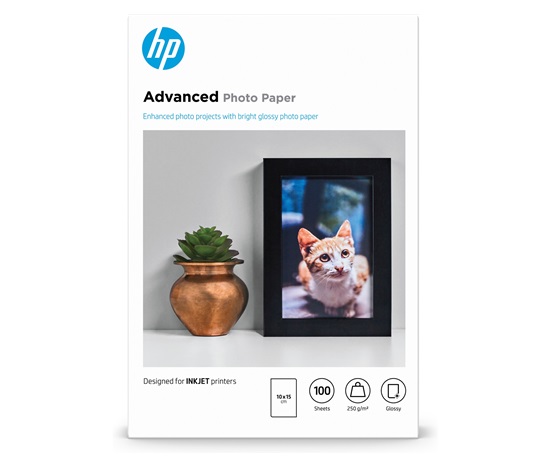 HP Advanced Glossy Photo Paper-100 sht/10 x 15 cm borderless,  250 g/m2, Q8692A