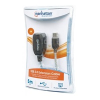 MANHATTAN Kabel USB 2.0 A-A aktivní prodlužovací 5m, Daisy-Chainable