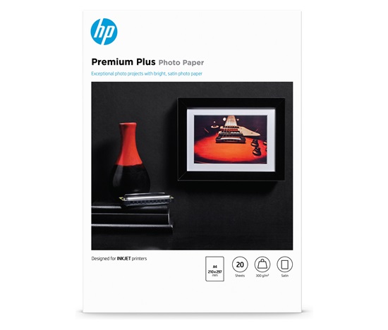 HP Premium Plus Semi-gloss Photo Paper-20 sht/A4/210 x 297 mm, 300 g/m2, CR673A