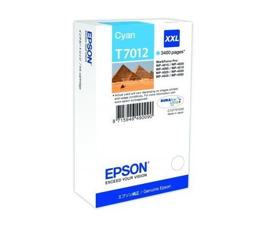 EPSON Ink bar WorkForce-4000/4500 - Cyan XXL -  BAR 3400str.