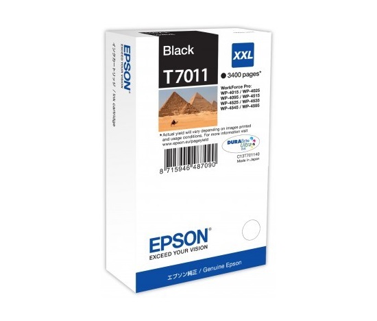 EPSON Ink čer WorkForce-4000/4500 - Black XXL - 3400str., ČB 3400 stran