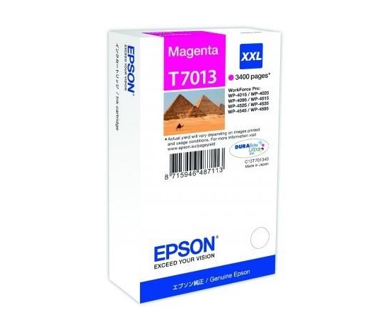 EPSON Ink bar WorkForce-4000/4500 - Magenta XXL - BAR  3400str.