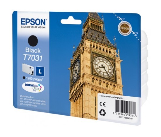 EPSON Ink čer WorkForce-4000/4500 - Black L- ČB 1200str.