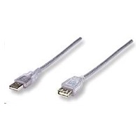 MANHATTAN Kabel USB 2.0 A-A prodlužovací 4,5m (stříbrný)