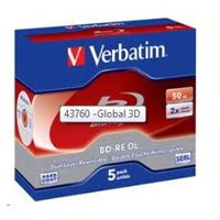VERBATIM BD-RE DL (5-pack)Blu-Ray/Jewel/2x/50GB