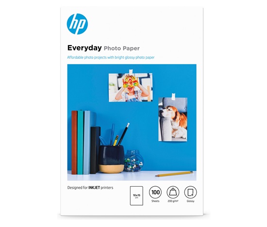 HP Everyday Glossy Photo Paper-100 sht/10 x 15 cm, 200 g/m2, CR757A