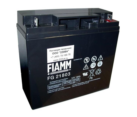 Baterie - Fiamm FG21803 (12V/18,0Ah - M5), životnost 5let