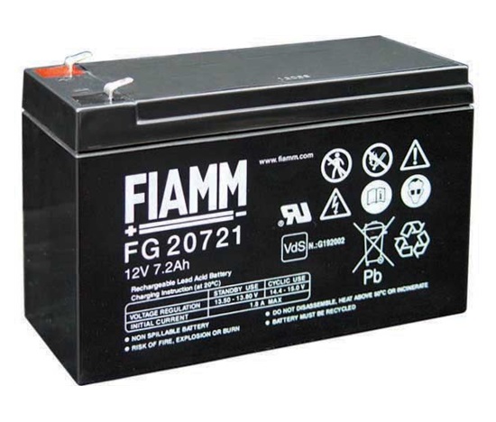Baterie - Fiamm FG20721 (12V/7,2Ah - Faston 187), životnost 5let