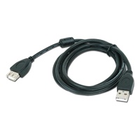 GEMBIRD Kabel USB 2.0 A-A prodlužovací 3m Premium (černý, ferit, zlacené kontakty)