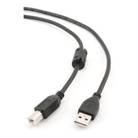 GEMBIRD Kabel USB 2.0 A-B propojovací 1,8m Premium (černý, ferit, zlacené kontakty)