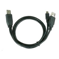 GEMBIRD Kabel USB 2.0 A-Mini B (5pin) propojovací 0,9m DUÁLNÍ (extra napájení)