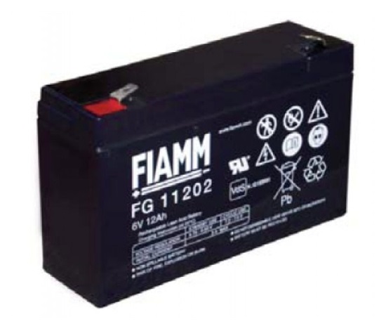 Baterie - Fiamm FG11202 (6V/12,0Ah - Faston 250), životnost 5let