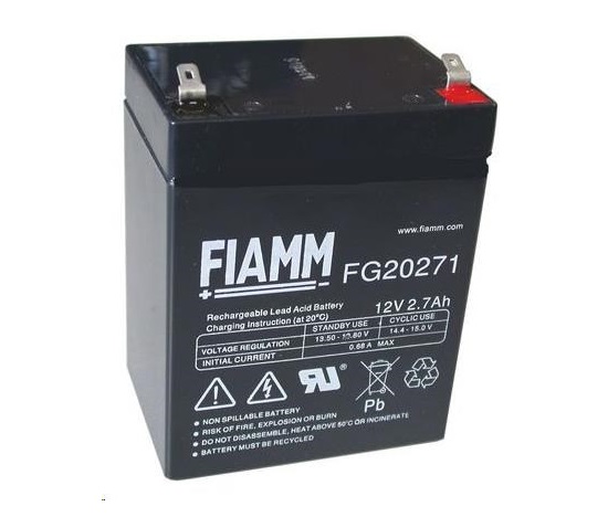 Baterie - Fiamm FG20271 (12V/2,7Ah - Faston 187), životnost 5let