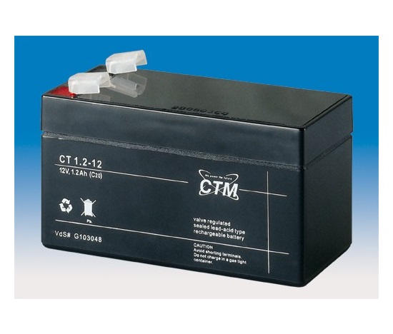 Baterie - CTM CT 12-1,2 (12V/1,2Ah - Faston 187), životnost 5let