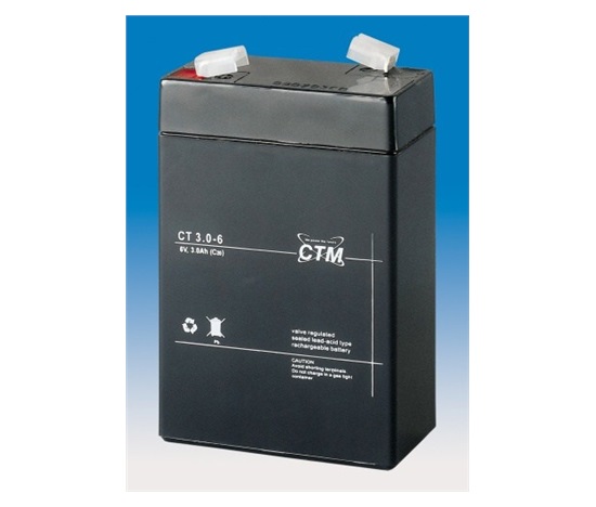 Baterie - CTM CT 6-3 (6V/3Ah - Faston 187), životnost 5let
